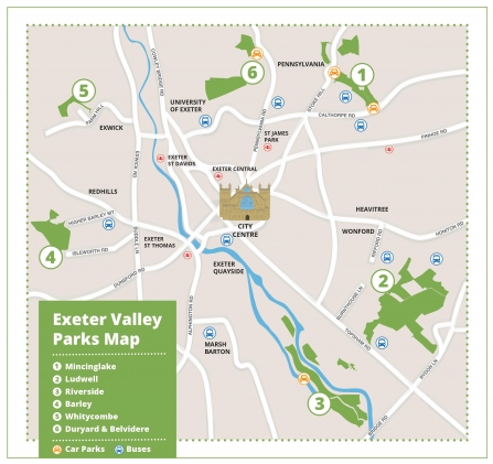 Map of Exeter Valley Parks