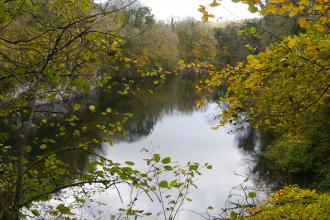 Sourton Quarry Lake in Autumn 