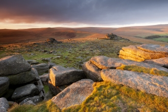 Moorland view over Belstone on Dartmoor