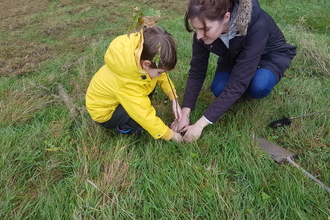 mother and child tree planting