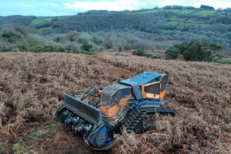 Robo-flail at work on Devon Wildlife Trust’s Dart Valley nature reserve