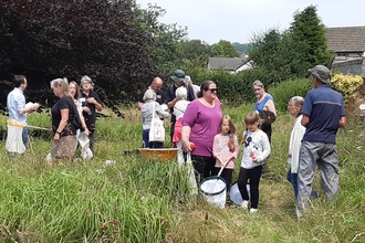 People in a garden