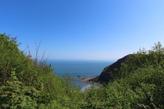 View of the ocean and cliffs of North Devon