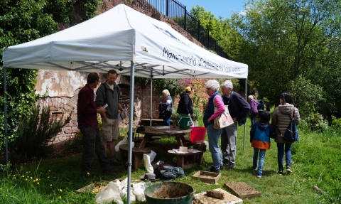 Gazebo in the Cricklepit Mill garden 