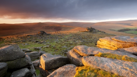 Moorland view over Belstone on Dartmoor