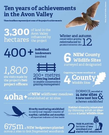 Avon Valley Project 10 years achievements infographic