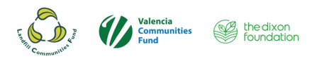 Logos for Landfill Communities Fund, Valencia Communities Fund and The Dixon Foundation