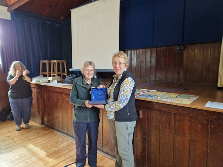 Hilary Marhsall receiving her 50 years service award.