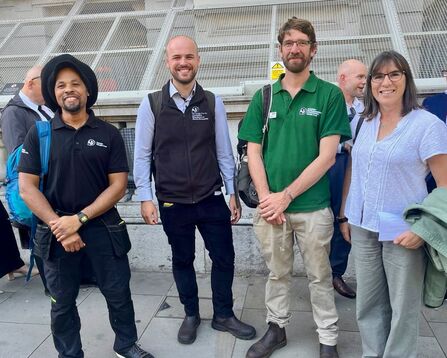 Randy smiling with three other Wildlife Trust staff members who all dealt with extreme summer weather in 2026