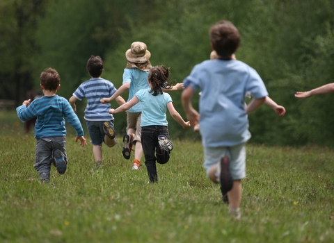 Children running